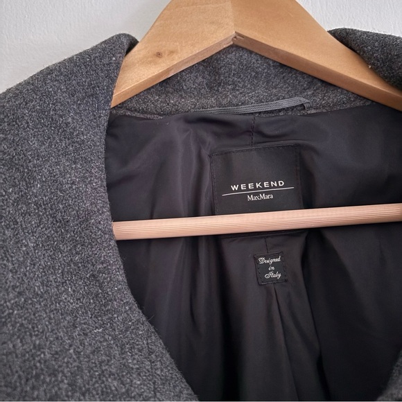 MaxMara Weekend Wool Blend Coat Charcoal Gray Size US 6 - Picture 4 of 7